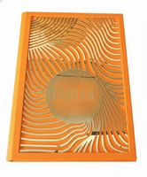 Nouvelles conceptions, taille personnalisée, couverture de menu en cuir PU de luxe, restaurants, A4/A3, certifiée ISO, plaque métallique à bas prix, logo, 4-5 hôtels