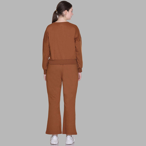 Nardon Apparel Vêtements d'hiver Streetwear Survêtement en coton de haute qualité pour femmes Ensemble 2 pièces personnalisé Pantalon de survêtement imprimé et sweat à capuche - Product Image 2