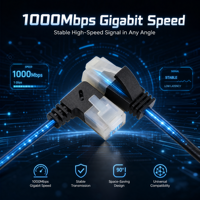 Câble Ethernet Cat6 UTP RJ45 à angle de 90 degrés, gain de place, en cuivre nu, cordon de raccordement réseau, angles haut, bas, gauche, droite, personnalisable