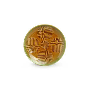 Juego de 4 placas laterales/cuartos de cerámica grabadas a mano de Peacock Boulevard aptas para microondas - Product Image 2