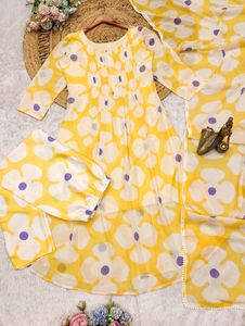 New Arrival Women Pure Cotton Kurta Pant Dupatta Set Latest Girls Kurti Design 2024 Pakistani Salwar Kameez 3 Piece Sets - Product Image 2