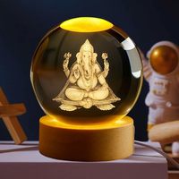 Desidiya - Lámpara Nocturna de Cristal 3D con Base de Silicona LED, Decoración para el Hogar, Regalo de Graduación, Cumpleaños, Diwali, Boda