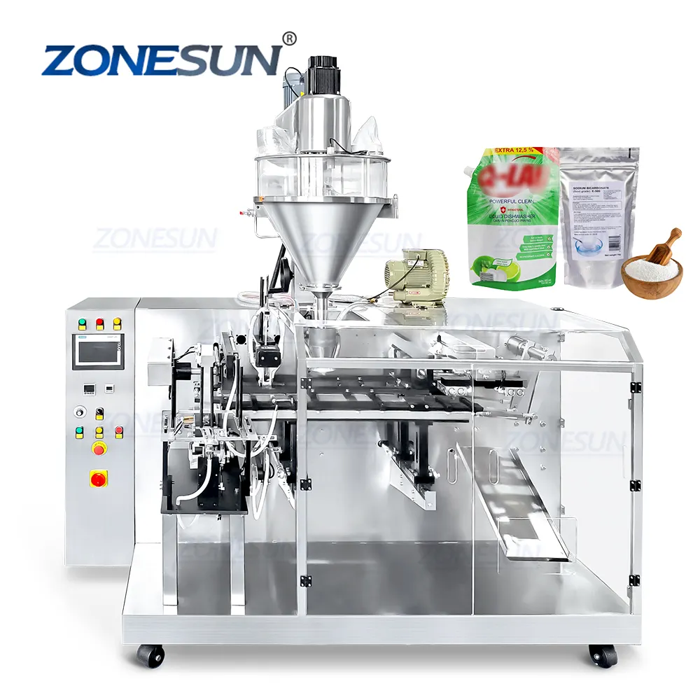 ZONESUN ZS-AFS210 완전 자동 오거 분말 식품 도이팩 미리 만들어진 파우치 충전 씰링 기계