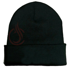 Green Knit Beanie Hat with Leather Patch Unisex <b>Winter</b> <b>Cap</b> Casual Style Adult Size 56-58CM - Product Image 4