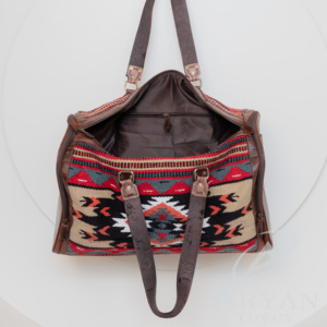 Bolsa de lona para SILLÍN con herramientas manuales, bolsa de viaje de fin de semana de cuero genuino 100%, bolsas de equipaje aztecas de moda para mujer occidental - Product Image 6