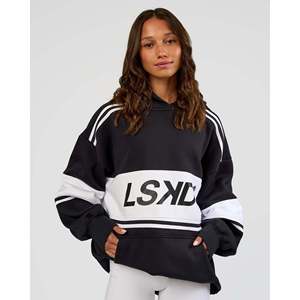 Oversized Streetwear Hoodie-Enzyme Washed Solid Graphic Print-2XL - Product Image 4