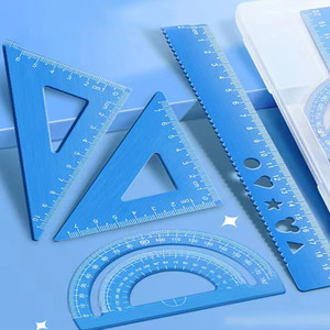 High Quality Factory 4pcs Metal Drafting <strong>Set</strong> With Storage Box Students Multi-Function <strong>Set</strong> Measure <strong>Ruler</strong> <strong>Set</strong> - Product Image 1