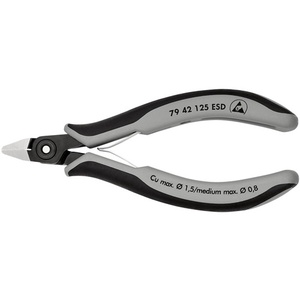 คีมตัดด้านข้างสำหรับงานอิเล็กทรอนิกส์ KNIPEX ความยาว 125 มม. รุ่นที่ 4 คีมปลายเฉียงแบบไม่ขัดเงา - Product Image 1