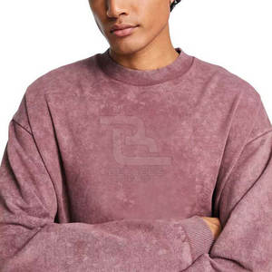 Sudadera de lavado ácido para hombre Material cómodo de poliéster/algodón Color sólido Logotipo personalizable Precio razonable para uso en invierno - Product Image 3