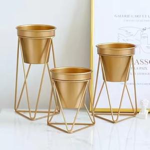 Golden Brass Planter <b>Pot</b> <b>with</b> Minimalist Swirl Design Decorative Indoor <b>Plant</b> Holder for Home or Office - Product Image 5