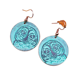 Asia World Hong Kong 1950 Festival de joyería artesanal asiática Pendientes de latón Pendientes coloridos martillados Vestido de disfraz Joyería de cobre - Product Image 5