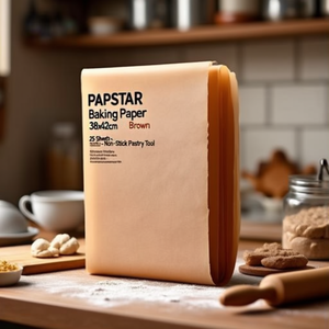 กระดาษรองอบ PAPSTAR 38x42 ซม. สีน้ำตาล 25 แผ่น-อุปกรณ์ทำขนมแบบไม่ติด - Product Image 3