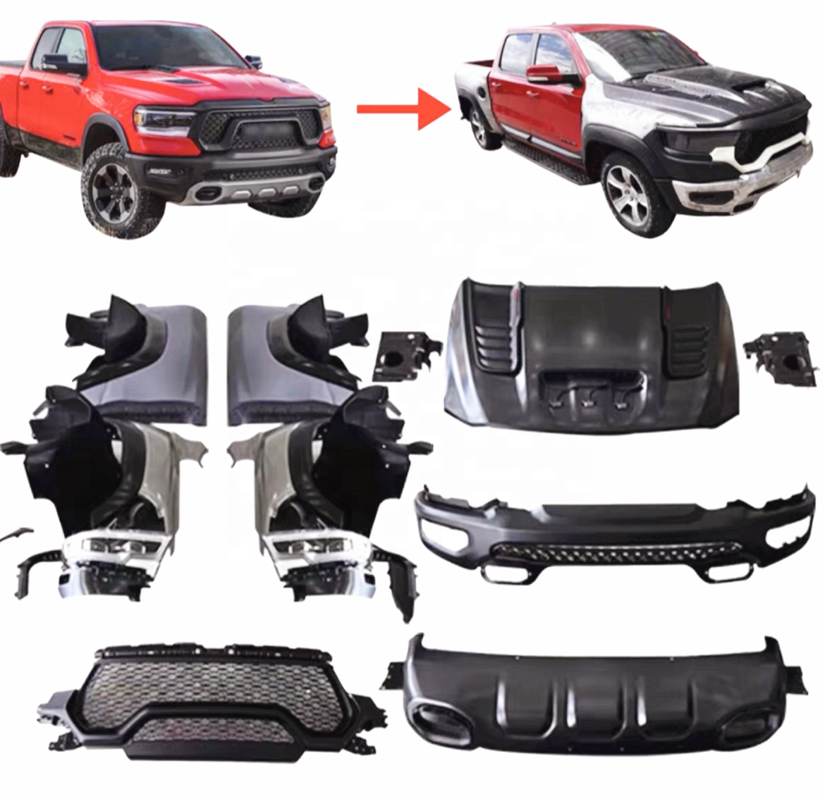 Heavy Duty Front LH & RH Tow Hooks W/ Hardware For Dodge 2019 -2022 Ram 1500 DT - Foto 14