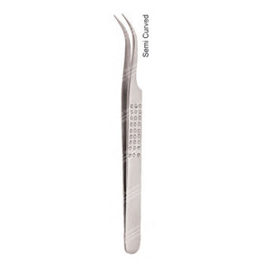 Pince à épiler demi-courbe pour Extension de cils, couleur argent à motifs différents - Product Image 6