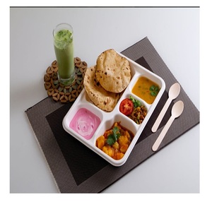 Plateau bento de luxe 100 % naturel en bagasse de canne à sucre, imperméable, écologique, biodégradable, compatible lave-vaisselle, récipient alimentaire jetable - Product Image 1