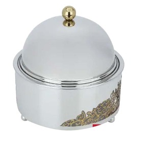 Pot de service alimentaire isolé de concepteur en relief finition or Warner alimentaire avec poignée vaisselle d'hôtel utilisation de table - Product Image 5