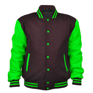 Veste en cuir de dernière génération, broderie en chenille, veste bomber en laine, veste universitaire, veste de baseball, veste varsity - Product Image 3