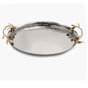 Ensemble de plateaux de service carrés en acier inoxydable, très populaire, écologique, design classique poli, pour mariage, passe au lave-vaisselle, pour la maison - Product Image 6