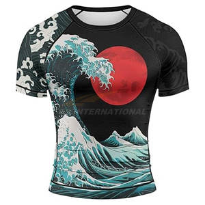 Alta calidad para hombre BJJ Rash Guards manga corta Jiu Jitsu Baselayer piel rendimiento compresión camisa MMA Grappling No Gi - Product Image 2
