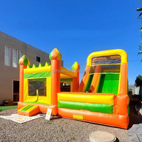 Château gonflable coloré personnalisé, combo château gonflable, château gonflable commercial avec toboggan
