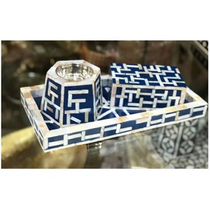 Portavelas de madera ecológico de nácar para meditación, relajación y decoración del hogar - Product Image 1