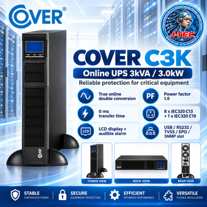 UPS Monofásico de 3KVA 3000W con Baterías, Doble Conversión, Tipo Rack/Torre SAI ONLINE - Product Image 1