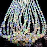Chaîne de perles d'opale de feu éthiopienne, lisses et polies, naturelles, multicolores, qualité supérieure, 8x10 9x11 20 carats, certifiées IGI, bijoux