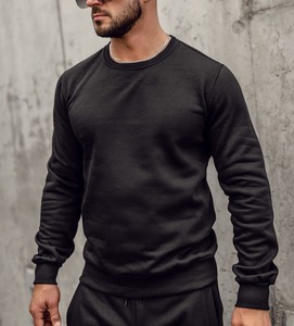 Men's French Terry Oversized Boxy Crewneck Tracksuits Embroidery Patch Custom Logo Solid Pattern pullover Track Suits OEM - Product Image 5