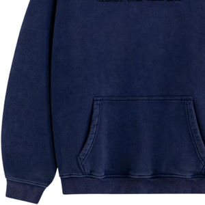 Sudadera con Capucha Azul Marino Premium, Lavada al Ácido, Corte Holgado, Estilo Vintage, Sudadera Suave de Felpa, Ropa Urbana para Hombre y Mujer - Product Image 5