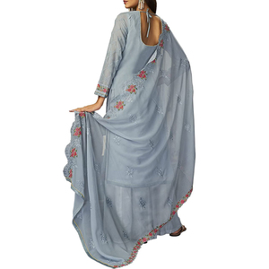 2025 nouvelle haute qualité mode chaude dernière conception 3 pièces robe de soirée costumes pour femmes léger soie Salwar Kameez tenue de soirée - Product Image 2