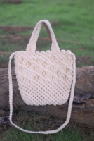 Buatan tangan Boho mewah Macrame Tote Bag untuk wanita unik Vintage gaya tas tangan