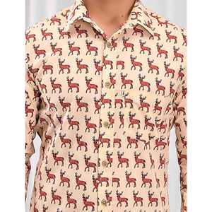 Chemise décontractée pour homme en coton imprimé à manches longues, respirante, en popeline ou tissu Oxford, motif floral ou à pois, offre ODM - Product Image 2