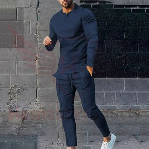 Chándal atlético de algodón 100% de alta calidad para hombre, conjunto deportivo informal con capucha de 2 piezas, trajes deportivos ecológicos de verano de Pakistán - Product Image 2