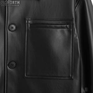 Mode personnalisée de haute qualité Conceptions Vêtements d'extérieur à manches longues Style de rue Veste en cuir respirante et décontractée Blouson aviateur personnalisé - Product Image 6