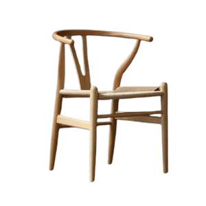Nouveau produit chaise de salle à manger Hans Wegner Y chaise de salle à manger chaise en bois avec siège en tissu tissé Rush de haute qualité - Product Image 1