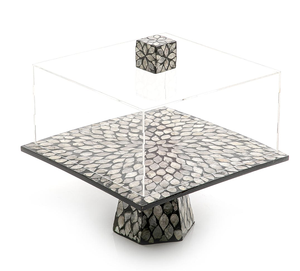 Petite Vaisselle Café Maison Couvercle Acrylique Transparent Carré Nacre Plateau de Service en Résine Offre Spéciale Personnalisé Bois Métal Décor Alimentaire - Product Image 6