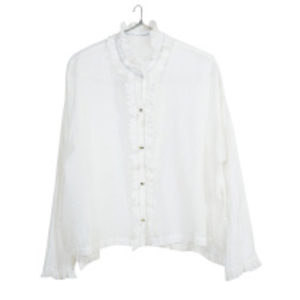 AMBER 49 เสื้อเชิ้ตผ้าฝ้ายป๊อปลินสีขาวเรียบง่าย - Product Image 1