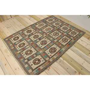 Tapis de 4,2 x 5,7 pieds, tapis vintage décoratif, tapis floral marron - Product Image 1