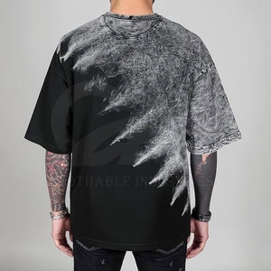 T-shirt ample délavé 2026 pour homme – Coton épais uni, coupe oversize, idéal au quotidien - Product Image 2