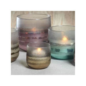 Bougeoir en verre avec finition à la main martelée et lustrée d'Inde - Product Image 6