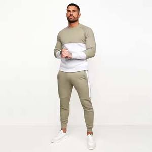 400g 85% coton éponge française col rond blanc à manches longues sweat mode tenue décontractée sweat pour hommes avec logo d'impression bouffante - Product Image 4