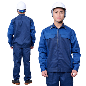 Ropa de trabajo funcional para hombre, uniforme, mezcla de algodón y poliéster, logotipo personalizado azul oscuro para la industria pesada, compra a granel - Product Image 1