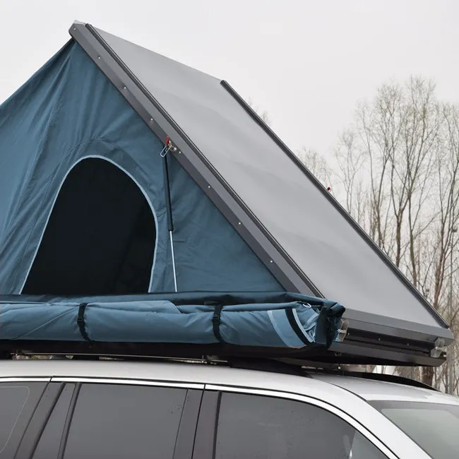 Hard Aluminium Driehoek Shell Camping Canvas Auto Dak Tent Soft Cover Rooftop Tent Te Koop