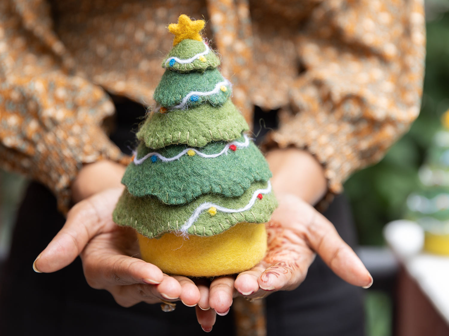 Mini décor de bureau panier de rangement en feutre