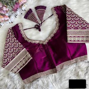 Nuevo diseñador de ropa de fiesta, blusa bordada, ropa de mujer india, totalmente cosida, suave y sedosa, Zimichoo, tamaño libre con blusa de bajo precio - Product Image 1