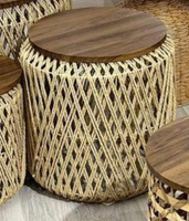 Tabouret et table en bois artisanal, style mi-siècle, antique, pour chambre à coucher et hôtel, pratique, vente en gros