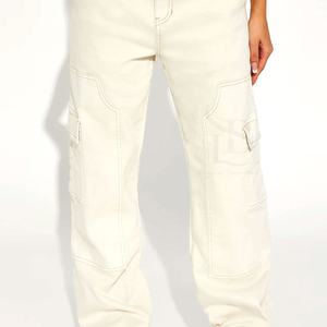 Pantalon cargo surdimensionné, respirant et léger pour femmes, vente en gros, nouveauté, tenue décontracté, pantalon cargo évasé en polaire pour femmes, OEM - Product Image 2