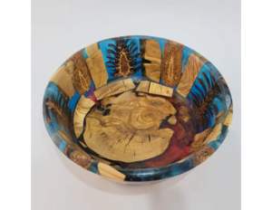 Cuenco de madera y resina de tamaño personalizado para el hogar, cuencos para servir ensaladas de Hotel, vajilla única hecha a mano, cuenco para sopa, vajilla de lujo - Product Image 6