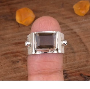 แหวนควอทซ์สีเงินสเตอร์ลิงทำด้วยมือแหวนครบรอบทำจากหินของขวัญสำหรับเธอ925 - Product Image 3