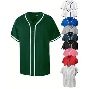 Nuevo para hombres, camisetas de béisbol en blanco, ropa deportiva con botones, atuendo para hombres y mujeres, camisa deportiva, uniformes de béisbol, camisas Unisex para hombres - Product Image 5